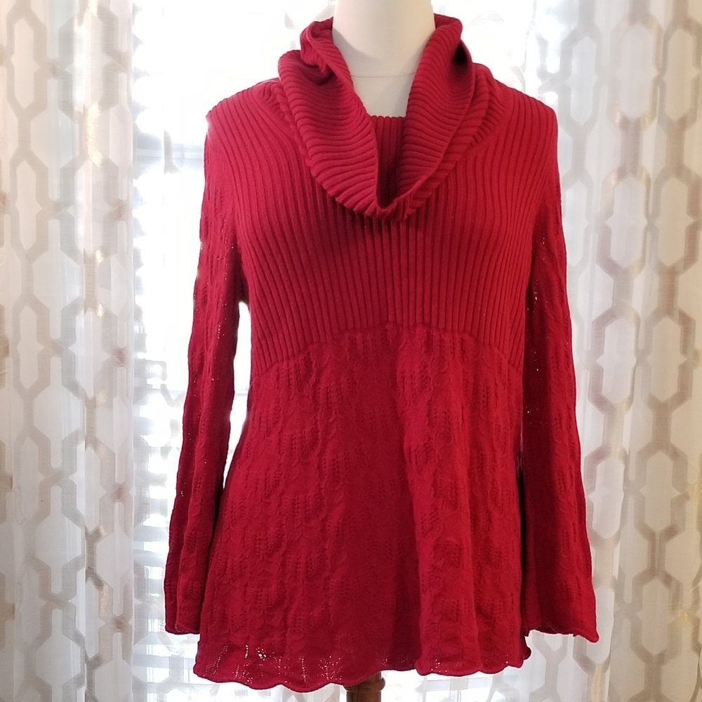Style & Co. Cowl Neck Swing-Hem Sweater Plus Size